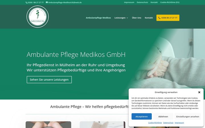 Posnetek zaslona ambulante-pflege-medikos.de