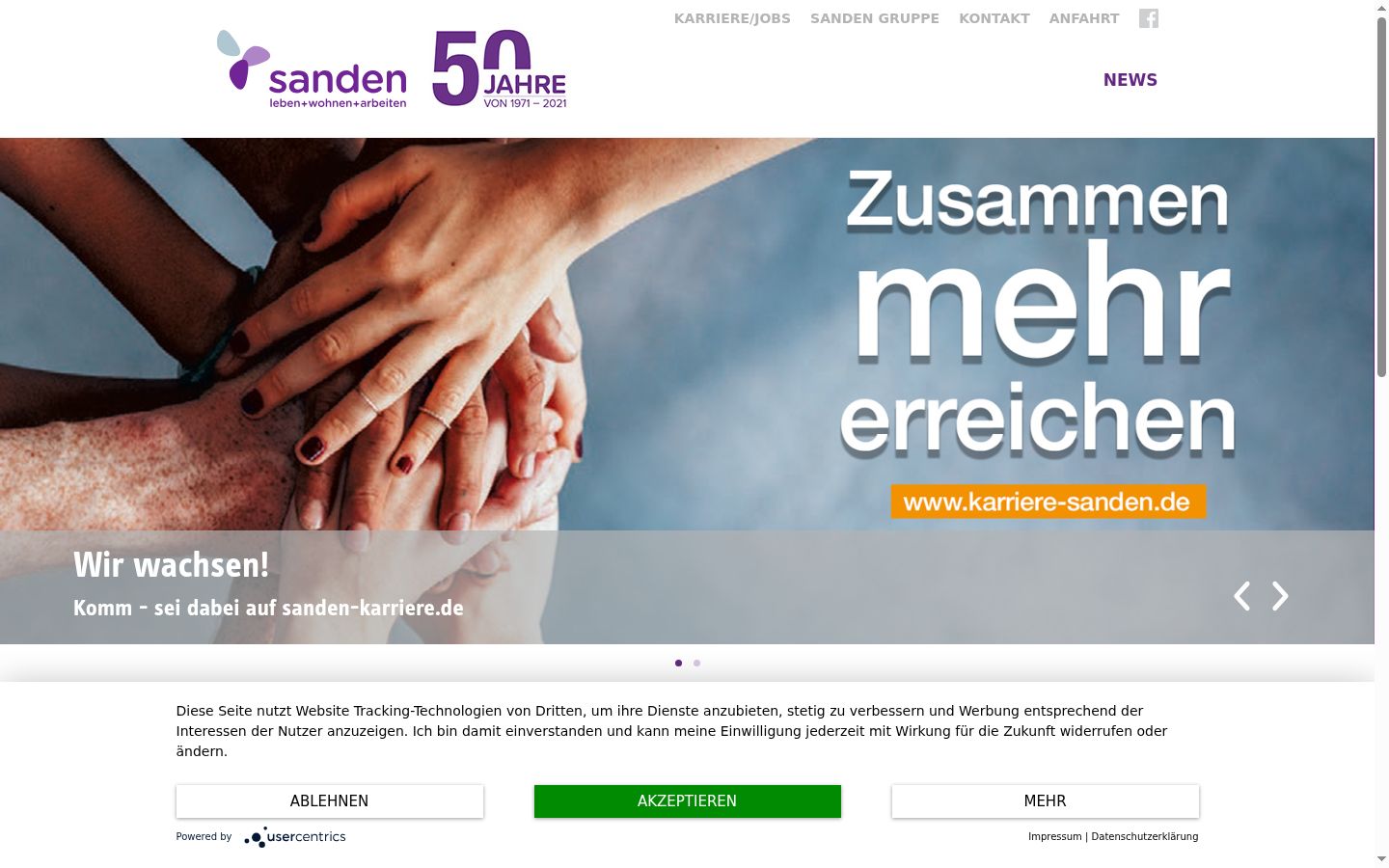 Screenshot del banner di consenso mostrato prima di qualsiasi interazione