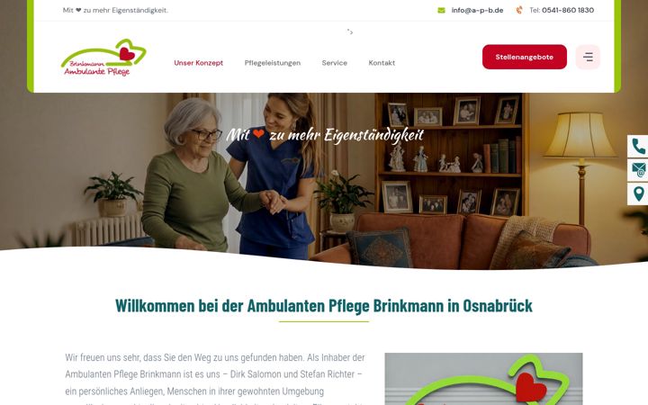 Screenshot of ambulantepflegebrinkmann.de