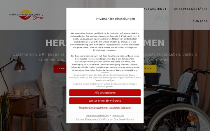Screenshot of ambulanter-pflegedienst-stark.de