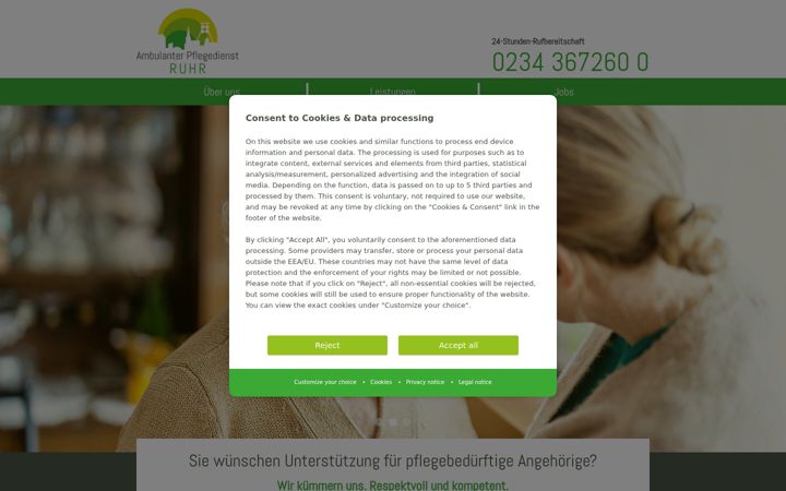 Screenshot von ambulanter-pflegedienst.ruhr