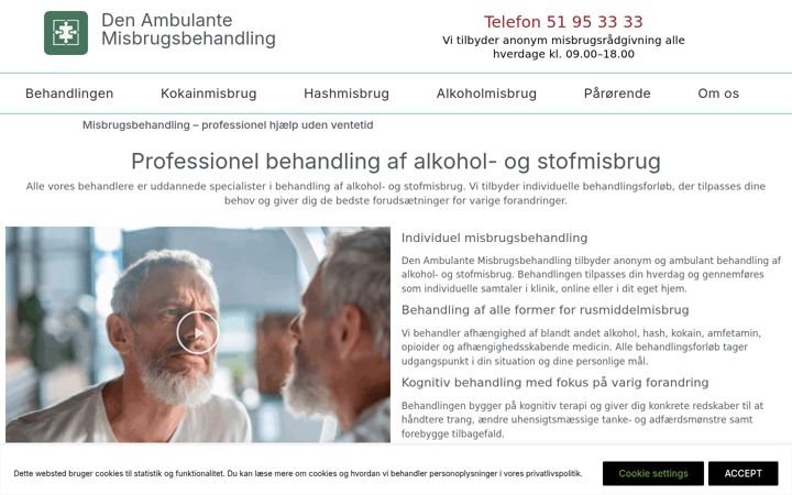 Captură de ecran a ambulantmisbrugsbehandling.dk