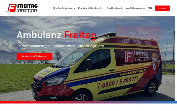 Screenshot of ambulanz-freitag.de