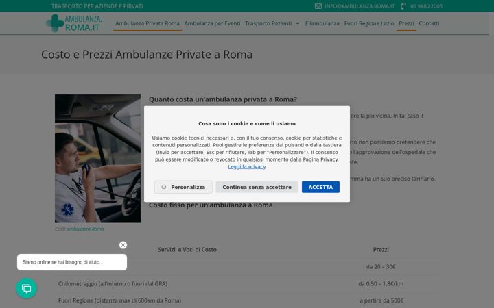 Captura de pantalla de ambulanza.roma.it