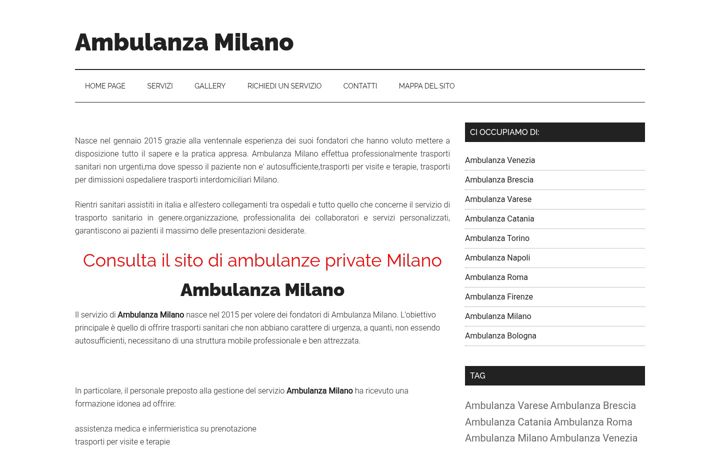 Zrzut ekranu ambulanzamilano.eu