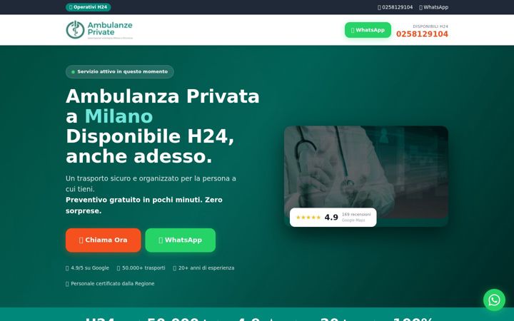 Screenshot of ambulanze-milano.it