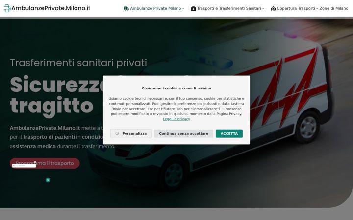 Screenshot von ambulanzeprivate.milano.it