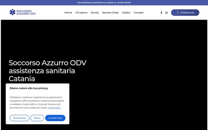 Screenshot of ambulanzesoccorsoazzurro.it