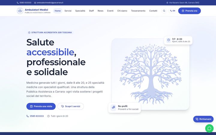 Screenshot of ambulatorimedicicarrara.it