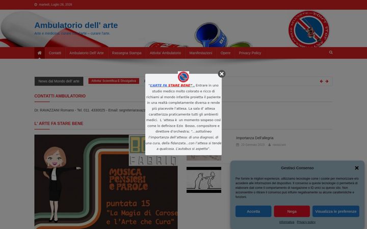 Screenshot of ambulatoriodellarte.eu