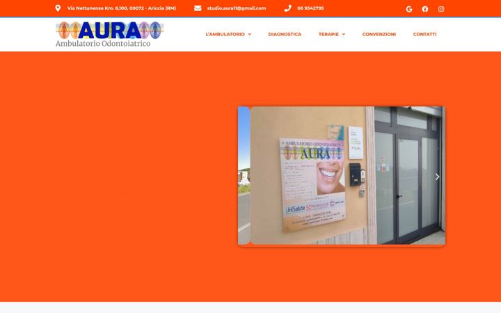 Screenshot di ambulatorioodontoiatricoaura.it