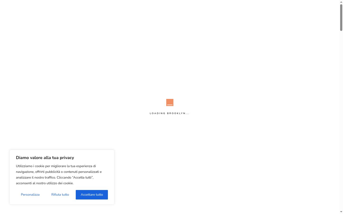Screenshot del banner di consenso mostrato prima di qualsiasi interazione