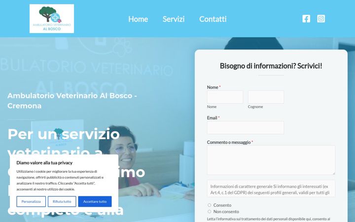 Screenshot di ambulatorioveterinarioalbosco.it
