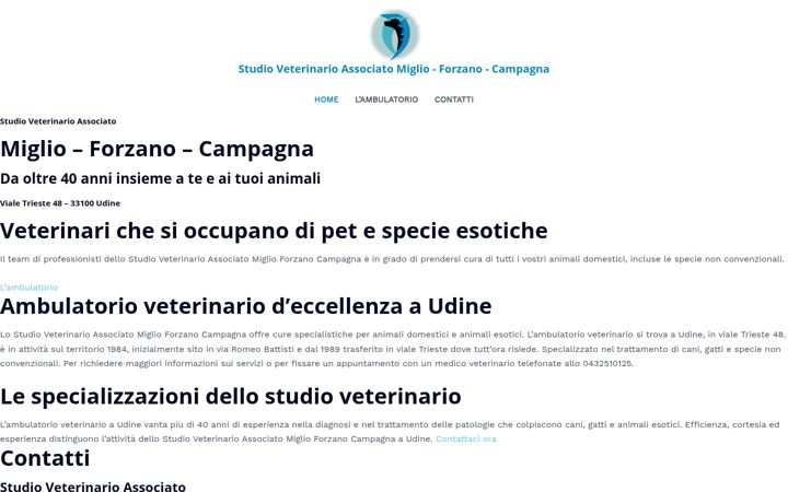 Screenshot του ambulatorioveterinarioassociato-miglio-forzano-campagna.it