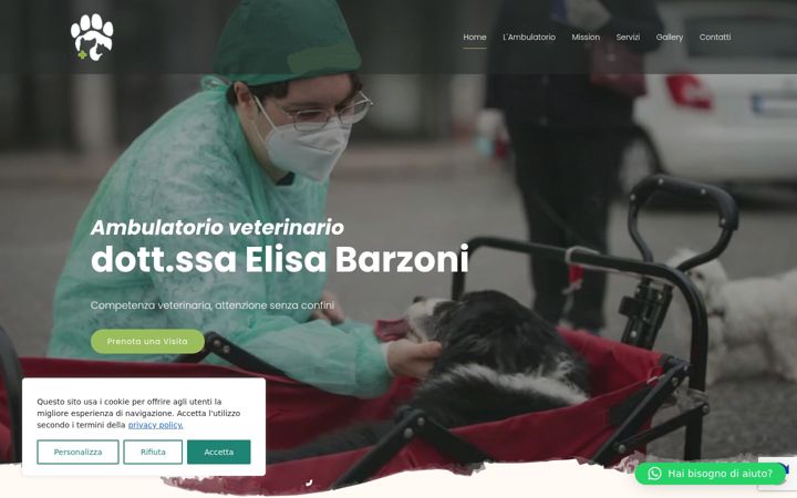 Screenshot of ambulatorioveterinariobarzoni.com