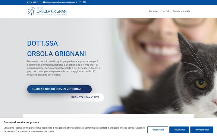 Screenshot of ambulatorioveterinariogrignani.it