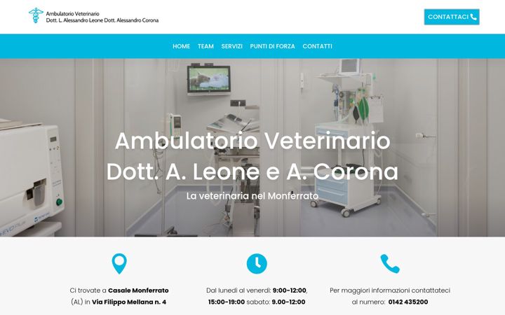 Screenshot του ambulatorioveterinarioleonecorona.it