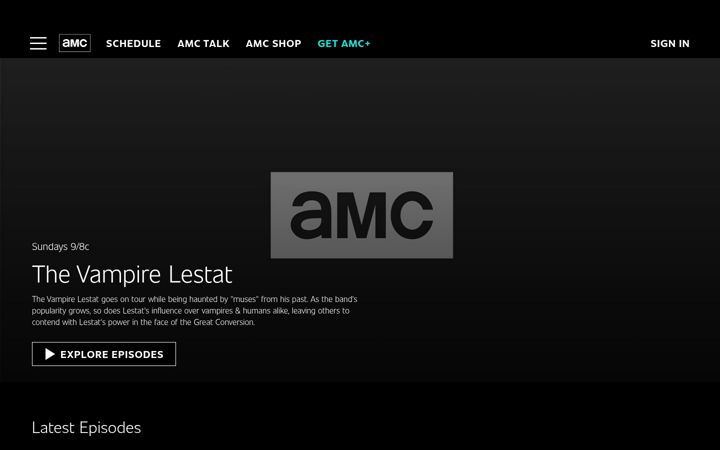 Screenshot stránky amc.com