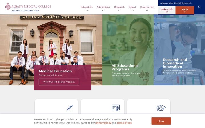Screenshot of amc.edu