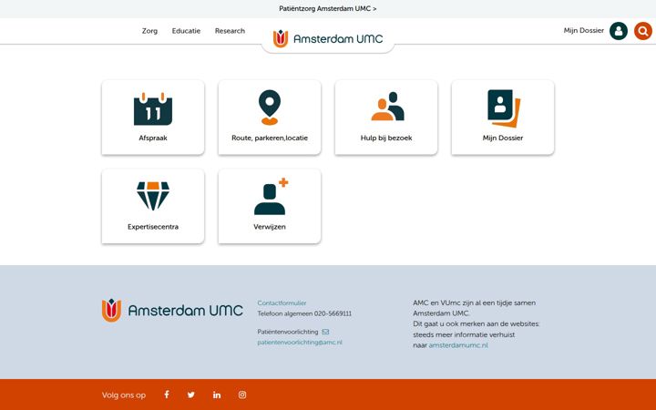Screenshot of amc.nl
