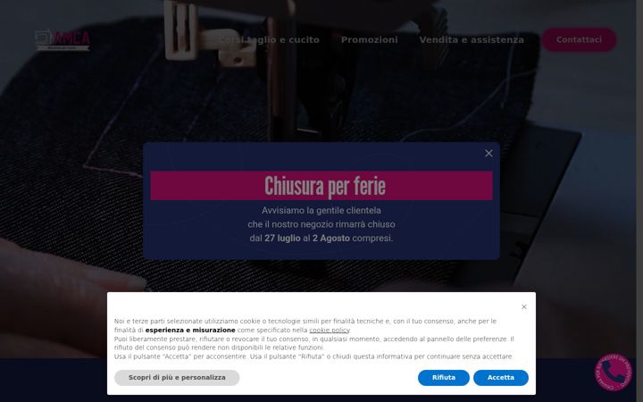 Screenshot of amcamacchinedacucire.it