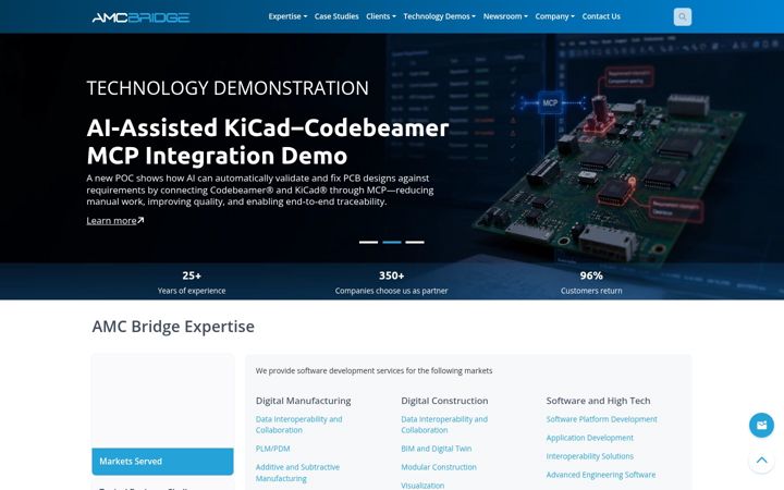 Screenshot ta' amcbridge.com