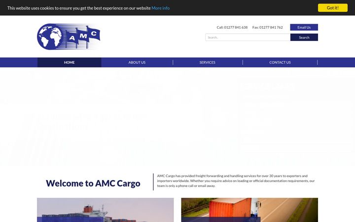 Screenshot of amccargo.co.uk