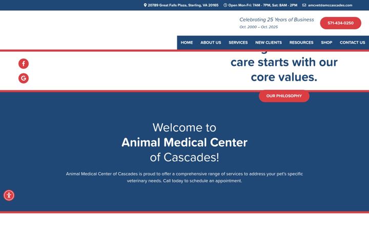 Screenshot of amccascades.com