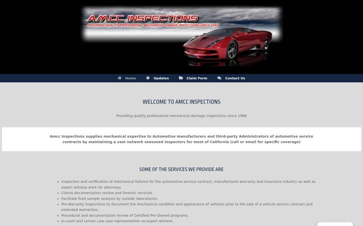 Screenshot ta' amccinspections.com