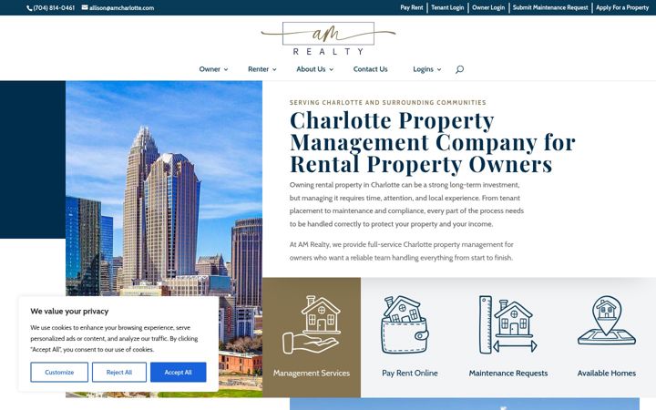 Captura de ecrã de amcharlotte.com