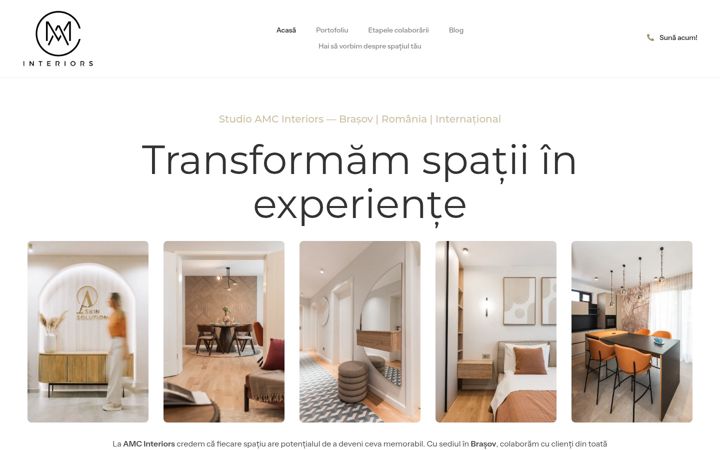 Captură de ecran a amcinteriors.ro