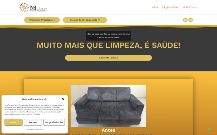 Captura de ecrã de amclean.com.br