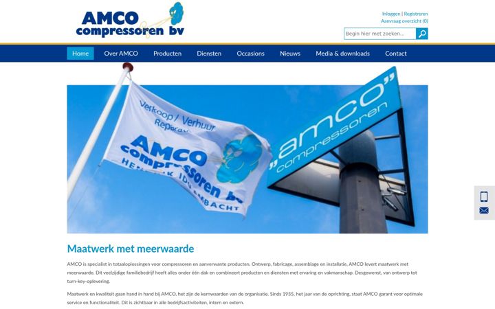 Screenshot of amco-compressoren.nl