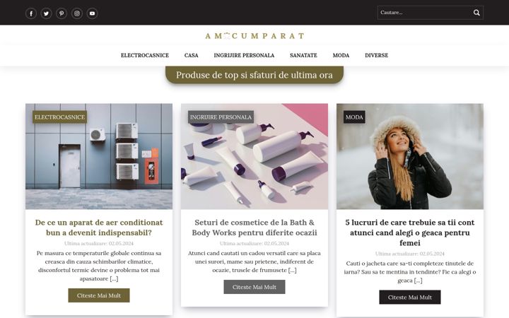 Screenshot of amcumparat.ro