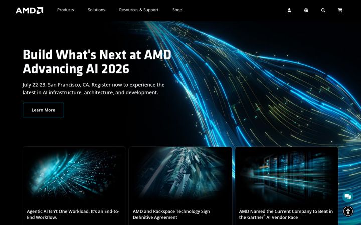 Екранна снимка на amd.com
