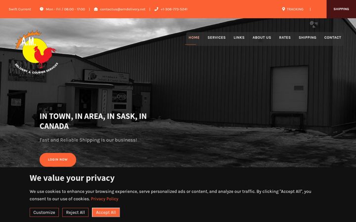 Ekrano kopija amdelivery.net