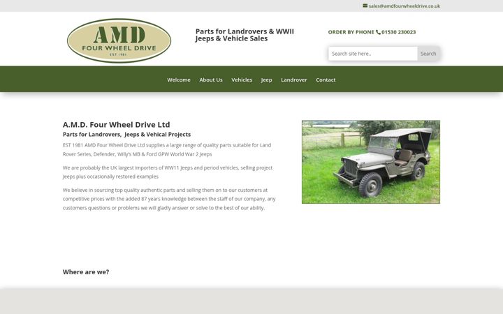 Zrzut ekranu amdfourwheeldrive.co.uk