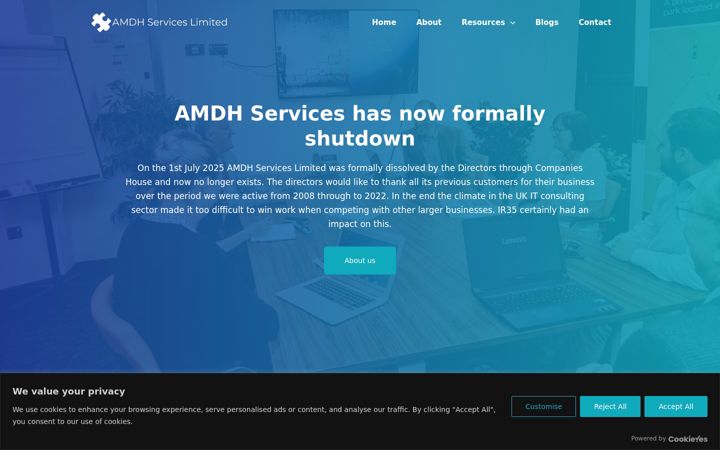 Screenshot of amdhservicesltd.com