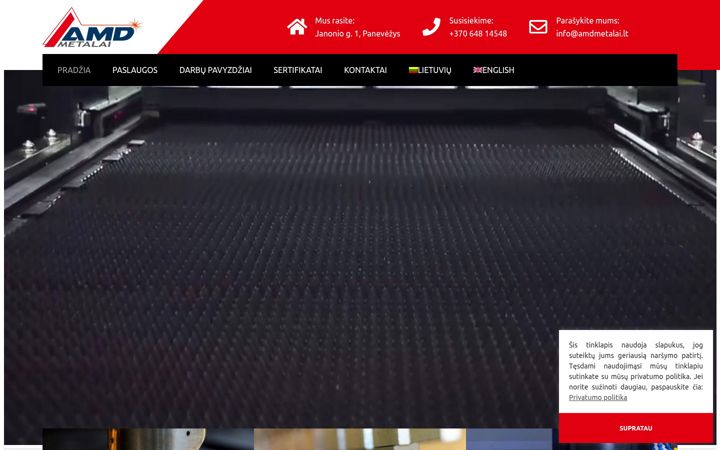 Screenshot of amdmetalai.lt