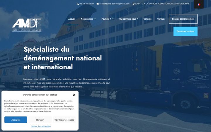 Screenshot of amdt-demenagement.com