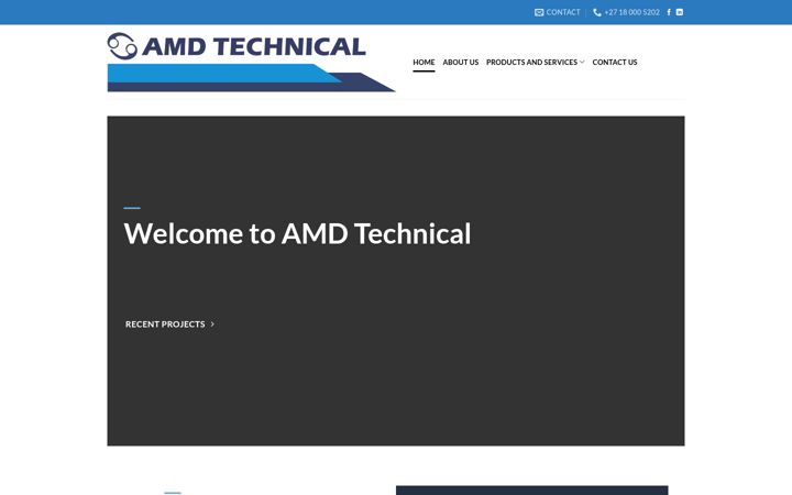 Ekrano kopija amdtechnical.co.za