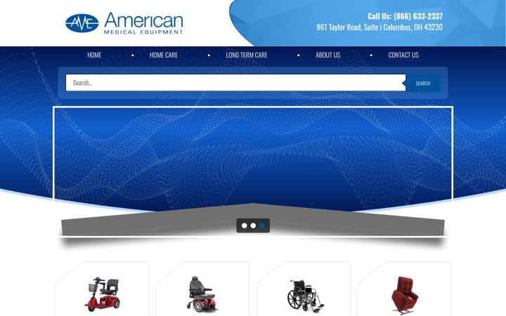 Posnetek zaslona ame-medical.com