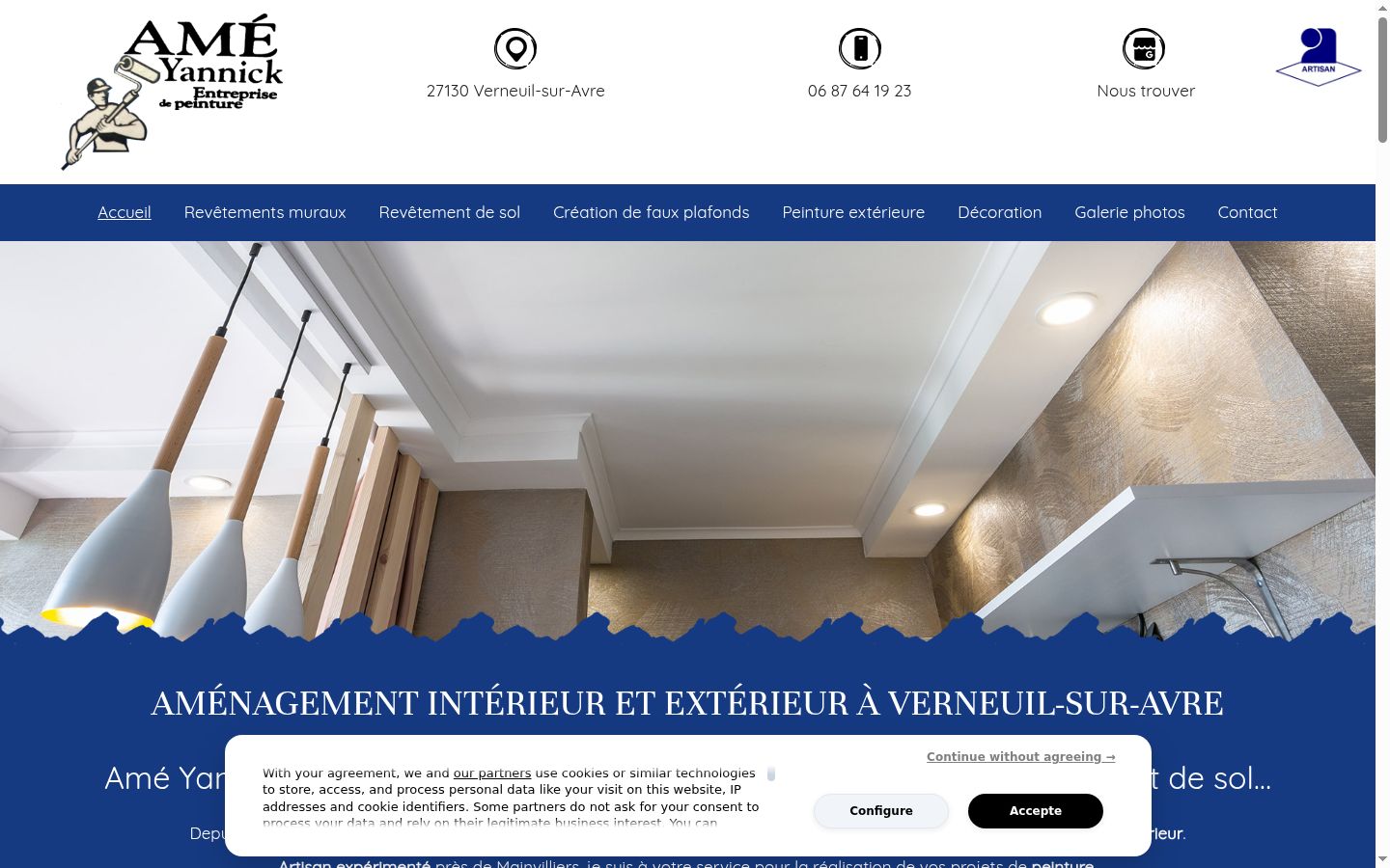 Screenshot del banner di consenso mostrato prima di qualsiasi interazione