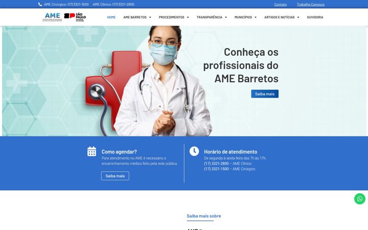Екранна снимка на amebarretos.com.br