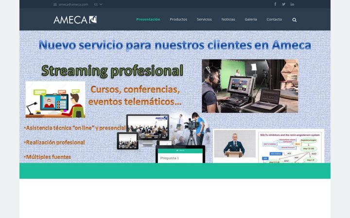 Screenshot of ameca.com