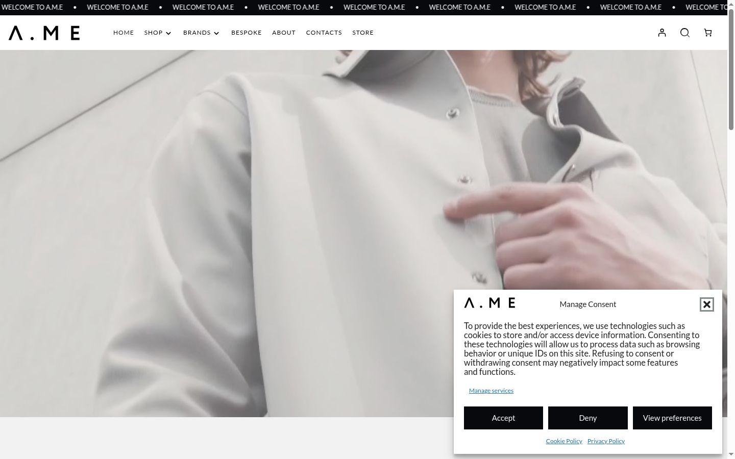 Captura de pantalla del banner de consentimiento mostrado antes de cualquier interacción