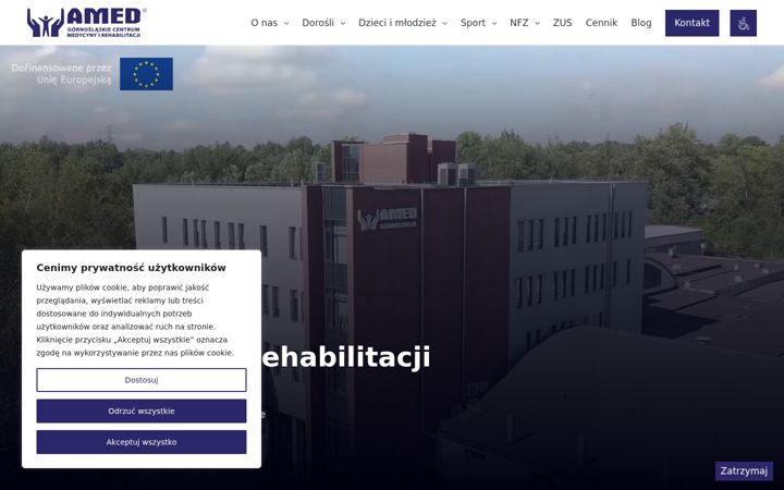 Captură de ecran a amed-klinika.pl