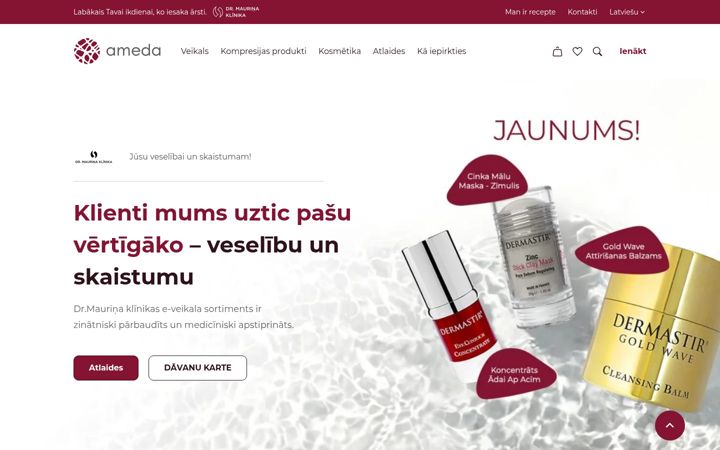 Screenshot of ameda.lv