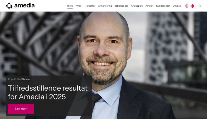Screenshot of amedia.no