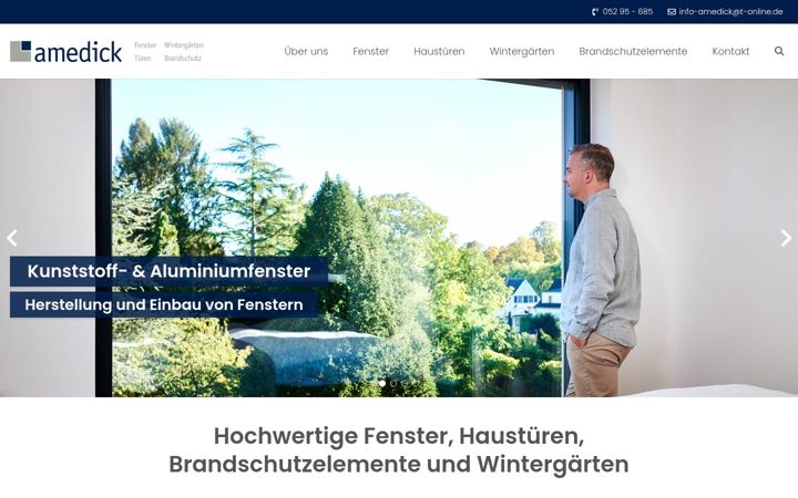 Screenshot of amedick-fensterbau.de